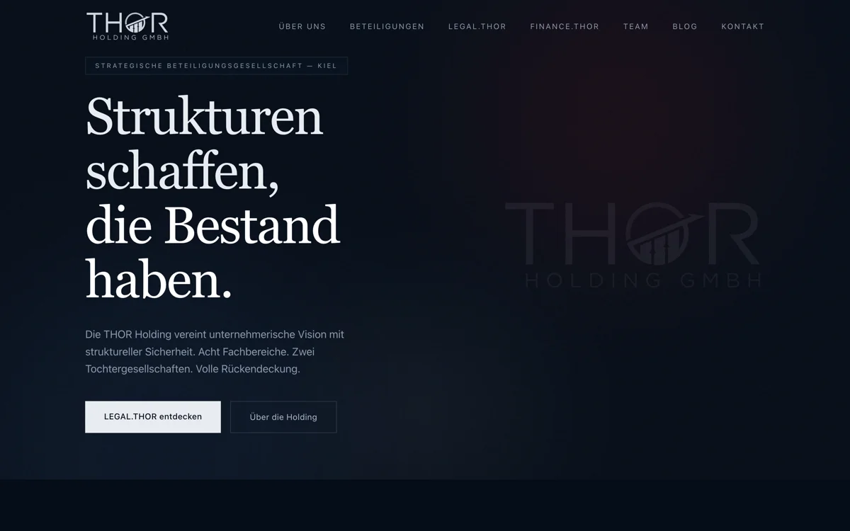 Screenshot von THOR Holding GmbH